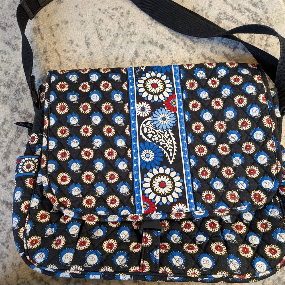 Vera Bradley Black and Blue Floral Crossbody Bag